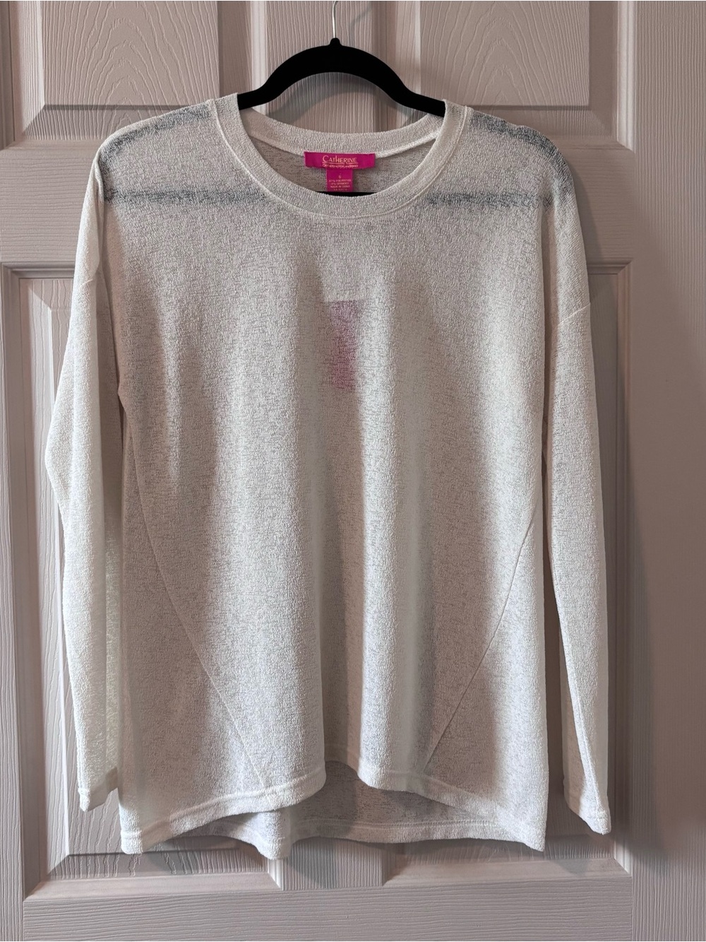 Catherine Malandrino Cream Sheer Knit Pullover Sweater - NWT - Small